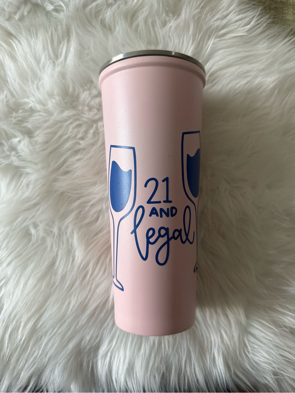 21 and Legal Pink Stainless Steel Travel Tumbler